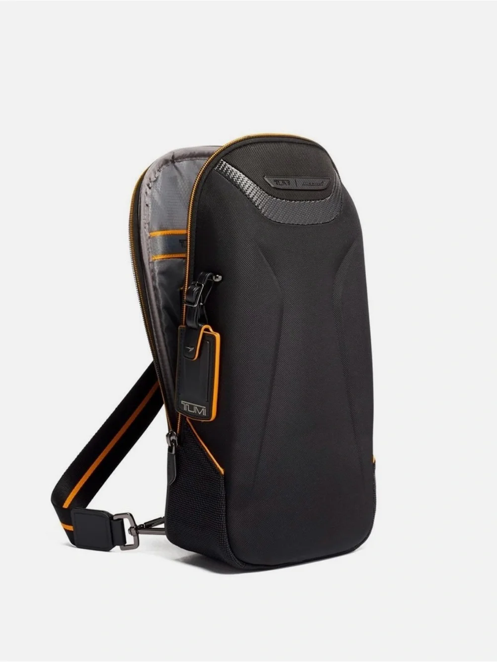 TUMI x McLaren Torque Sling Bag Black Carbon Fiber Papaya UNREGISTERED TRACER